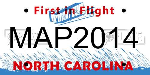 MAP2014 North Carolina License Plate