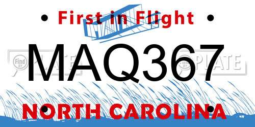 MAQ367 North Carolina License Plate