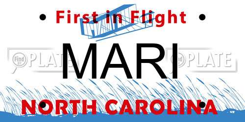 MARI North Carolina License Plate