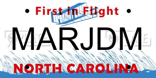 MARJDM North Carolina License Plate