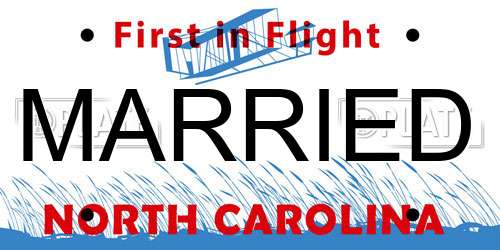 MARRIED North Carolina License Plate