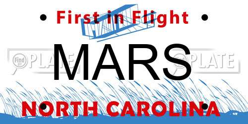 MARS North Carolina License Plate
