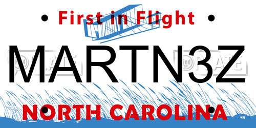 MARTN3Z North Carolina License Plate