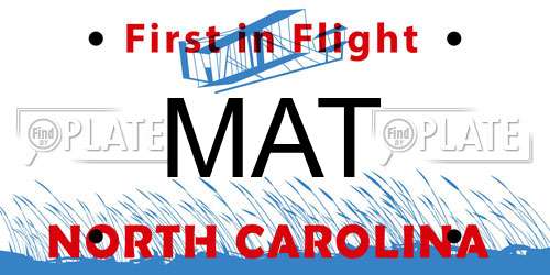 MAT North Carolina License Plate