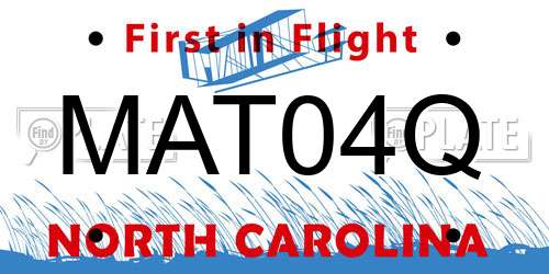 MAT04Q North Carolina License Plate