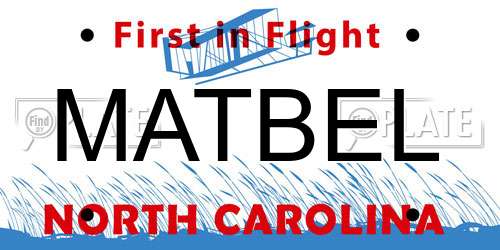 MATBEL North Carolina License Plate