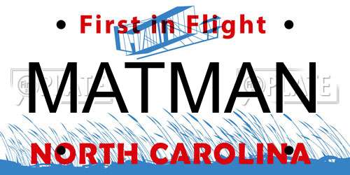 MATMAN North Carolina License Plate