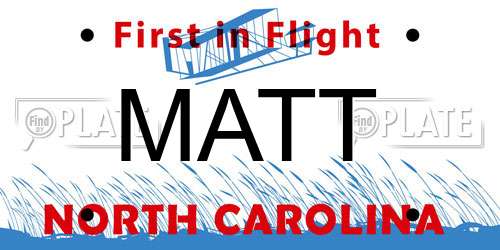 MATT North Carolina License Plate