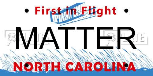 MATTER North Carolina License Plate