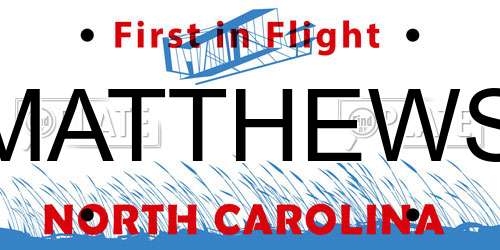 MATTHEWS North Carolina License Plate