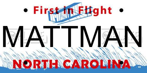 MATTMAN North Carolina License Plate