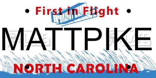 MATTPIKE North Carolina License Plate
