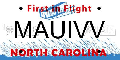 MAUIVV North Carolina License Plate