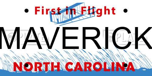 MAVERICK North Carolina License Plate