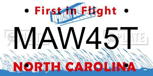 MAW45T North Carolina License Plate