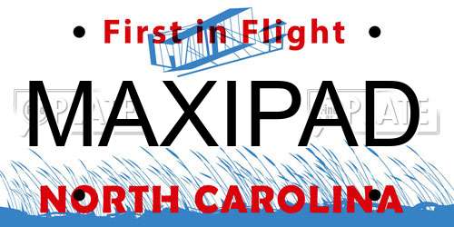MAXIPAD North Carolina License Plate