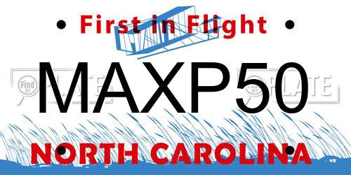 MAXP50 North Carolina License Plate