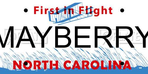 MAYBERRY North Carolina License Plate