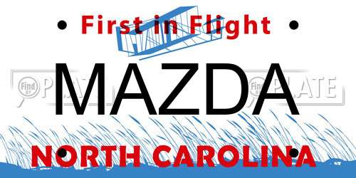 MAZDA North Carolina License Plate