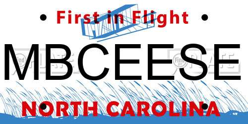 MBCEESE North Carolina License Plate