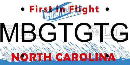 MBGTGTG North Carolina License Plate