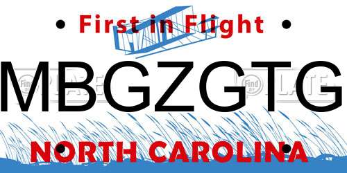 MBGZGTG North Carolina License Plate