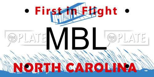 MBL North Carolina License Plate