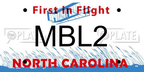 MBL2 North Carolina License Plate