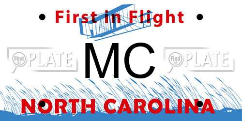 MC North Carolina License Plate