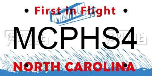 MCPHS4 North Carolina License Plate