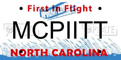 MCPIITT North Carolina License Plate