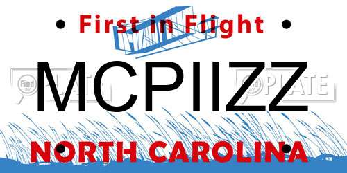 MCPIIZZ North Carolina License Plate