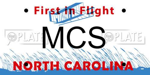 MCS North Carolina License Plate