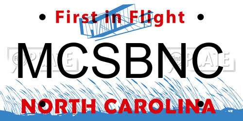 MCSBNC North Carolina License Plate