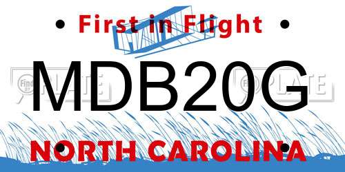 MDB20G North Carolina License Plate