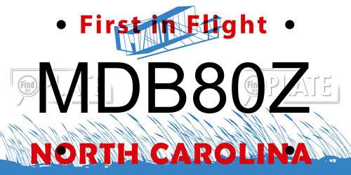 MDB80Z North Carolina License Plate