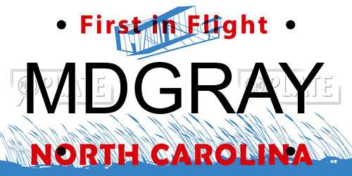 MDGRAY North Carolina License Plate