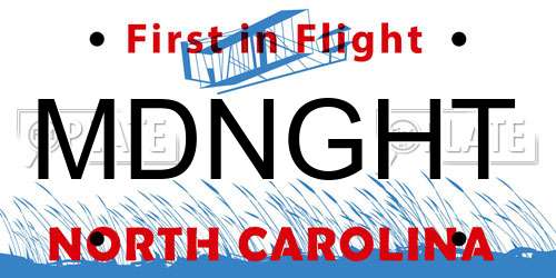 MDNGHT North Carolina License Plate
