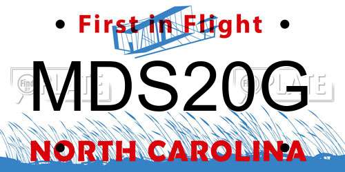MDS20G North Carolina License Plate