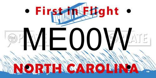 ME00W North Carolina License Plate