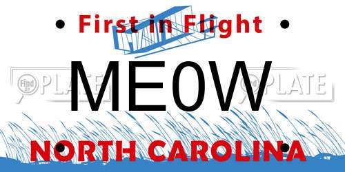 ME0W North Carolina License Plate