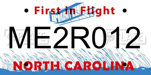 ME2R012 North Carolina License Plate