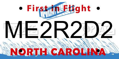 ME2R2D2 North Carolina License Plate