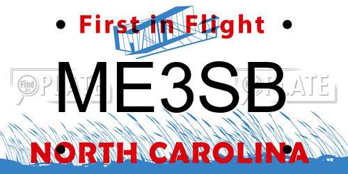 ME3SB North Carolina License Plate