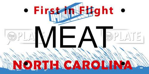 MEAT North Carolina License Plate