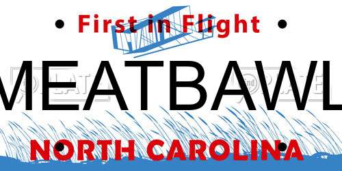 MEATBAWL North Carolina License Plate