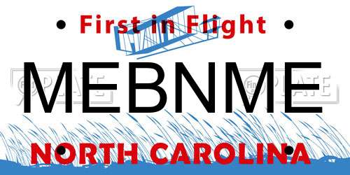 MEBNME North Carolina License Plate