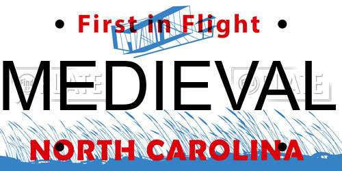 MEDIEVAL North Carolina License Plate