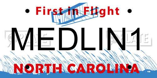 MEDLIN1 North Carolina License Plate
