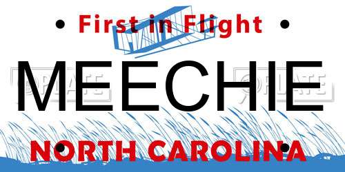 MEECHIE North Carolina License Plate